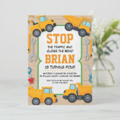 ビッグマシン建築誕生日招待状 招待状 (スタンド正面)