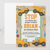 ビッグマシン建築誕生日招待状 招待状 (正面/裏面)