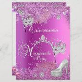 ビッグマスカレードキンセアニェラ15thパーティーピンクティアラ 招待状 (正面/裏面)