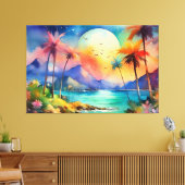ビッグムーントロピカルアートXL キャンバスプリント (インサイチュ (リビング))