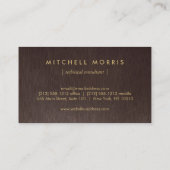 ビッグモダンイニシャルモノグラムフェイク金ゴールドオンウッド 名刺 (裏面)