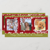 ビッグモダンスノーフレークフレームホリデーファミリーフォト シーズンカード (正面/裏面)