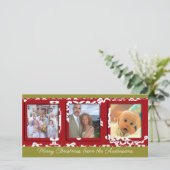 ビッグモダンスノーフレークフレームホリデーファミリーフォト シーズンカード (スタンド正面)