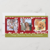 ビッグモダンスノーフレークフレームホリデーファミリーフォト シーズンカード (正面)