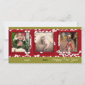 ビッグモダンスノーフレークフレームホリデーファミリーフォト シーズンカード (裏面)