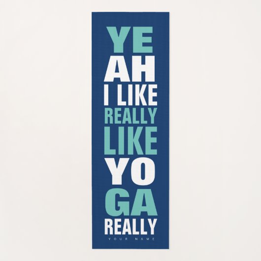 ビッグモダンタイポグラフィおもしろい引用文名前をカスタムする ヨガマット (正面)
