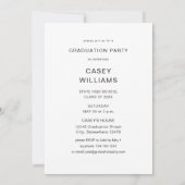 ビッグモダンネーム写真卒業パーティー垂直 招待状 (裏面)