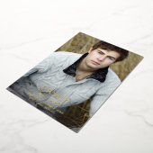 ビッグモダンネーム写真卒業パーティーVertical Dark 箔招待状 (回転した状態)