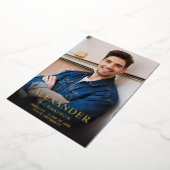 ビッグモダンネーム写真V写真D卒業発表 箔招待状 (回転した状態)