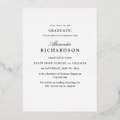 ビッグモダンネーム写真V写真D卒業発表 箔招待状 (裏面)