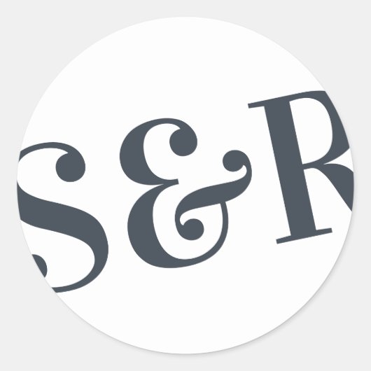 ビッグモダンモノグはっきりしたシンプルラム結婚 ラウンドシール (正面)