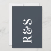 ビッグモダンモノグはっきりしたシンプルラム結婚 招待状 (裏面)