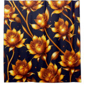 ビッグモダンラグジュアリー金ゴールドバラコレクション シャワーカーテン (正面)