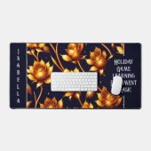 ビッグモダンラグジュアリー金ゴールドバラコレクション デスクマット (キーボード&マウス)