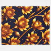 ビッグモダンラグジュアリー金ゴールドバラコレクション フリースブランケット (正面(横))