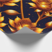 ビッグモダンラグジュアリー金ゴールドバラコレクション ラッピングペーパー (角)