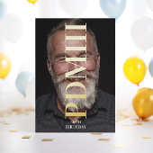 ビッグモノグラムはっきりしたプレス金ゴールド誕生日 箔招待状