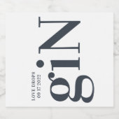 ビッグモノグラムモダンシンプル リキュールボトルラベル (シングルラベル)