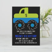 ビッグモンスタートラックバースデーパーティ招待状 招待状 (スタンド正面)