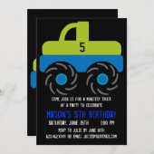 ビッグモンスタートラックバースデーパーティ招待状 招待状 (正面/裏面)