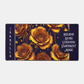 ビッグラグジュアリー金ゴールドトレンディーバラコレクション デスクマット (正面)