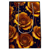 ビッグラグジュアリー金ゴールドトレンディーバラコレクション ミディアムペーパーバッグ (裏面)