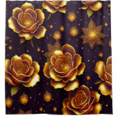 ビッグラグジュアリー金ゴールドバラモダンコレクション シャワーカーテン (正面)