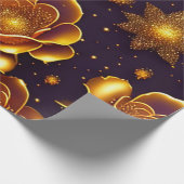 ビッグラグジュアリー金ゴールドバラモダンコレクション ラッピングペーパー (角)