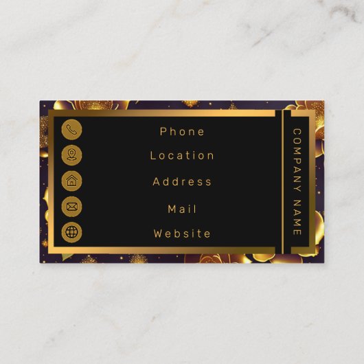 ビッグラグジュアリー金ゴールドバラモダンコレクション 名刺 (裏面)
