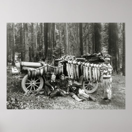 ビッグラグーンでの日のキャッチ, 1908 ポスター (正面)