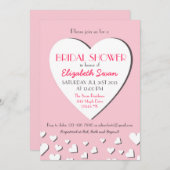 ビッグラブハートピンクブライダルシャワー招待 招待状 (正面/裏面)