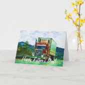 ビッグリグロードライナートラックオーバー誕生日カード カード (黄色い花)