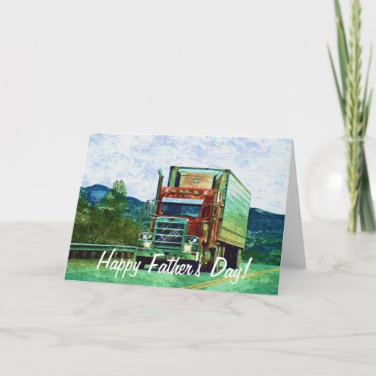 ビッグリグロードライナートラックオーバー誕生日カード カード (正面)