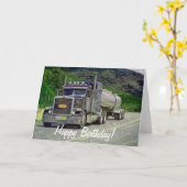 ビッグリグロードライナートラックオーバー誕生日カード カード (黄色い花)