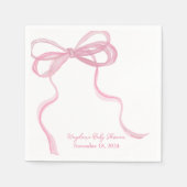 ビッグリボンコケットナパーソナライズされたプキン スタンダードカクテルナプキン (正面)