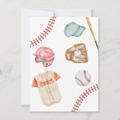 ビッグリーグの野球レッドブルー1歳誕生日 招待状 (裏面)