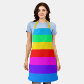 ビッグレインボーストライプン エプロン (着用した状態)