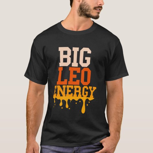 ビッグレオエナジーレオ〔占星術の〕十二宮図サインドリップ誕生日W用 Tシャツ (正面)