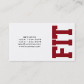 ビッグレターFITフィットネストレーナーモダンカバー 名刺 (裏面)