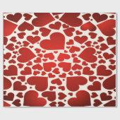 ビッグレッドはっきりしたラブハート ラッピングペーパー (フラット)