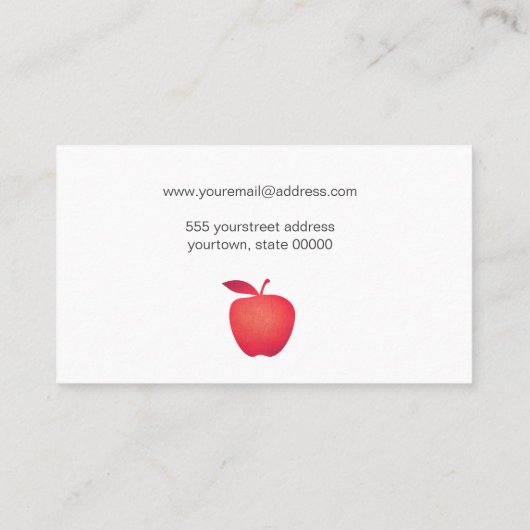 ビッグレッドアップルチョークボードスクール先生 名刺 (裏面)