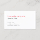 ビッグレッドハローシンプルに記載された名刺 名刺 (裏面)