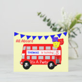 ビッグレッドバスに乗った子供たちパーティー 招待状 (スタンド正面)