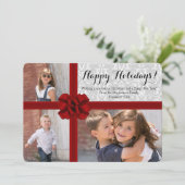 ビッグレッドボウ3フォトクリスマスカード シーズンカード (スタンド正面)