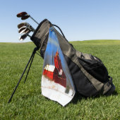 ビッグレッドライトハウス絵画ズ – オリジナルアート ゴルフタオル (グリーン)