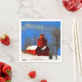 ビッグレッドライトハウス絵画ズ – オリジナルアート スタンダードカクテルナプキン (インサイチュ)