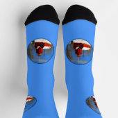 ビッグレッドライトハウス絵画ズ – オリジナルアート ソックス (上部)