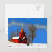 ビッグレッドライトハウス絵画ズ – オリジナルアート ポストカード (正面/裏面)