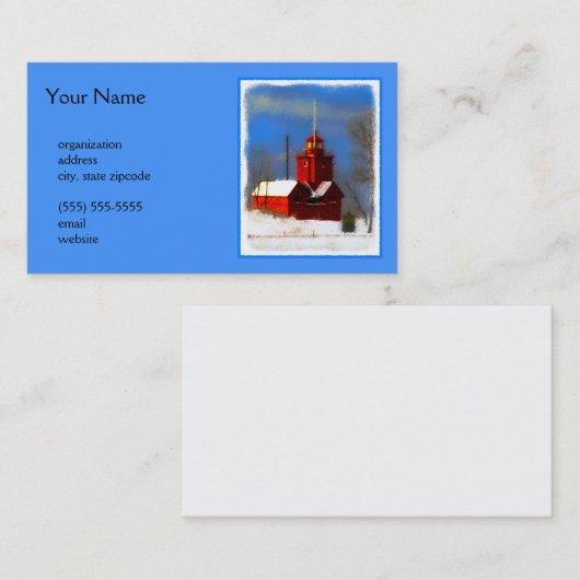 ビッグレッドライトハウス絵画ズ – オリジナルアート 名刺 (正面/裏面)