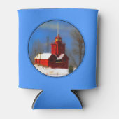 ビッグレッドライトハウス絵画ズ – オリジナルアート 缶クーラー (正面)